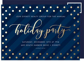 'Golden Dots' Business Holiday Party Invitation